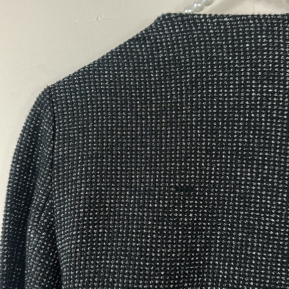 Veronica Beard Black & Silver Ruched Metallic Ira Dress 2 - Picture 11 of 16